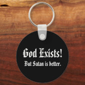 God bestaat een sleutelketen sleutelhanger (Voorkant)
