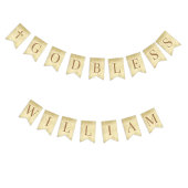 God Bless 7 Letters Brown Parchment Confirmation Vlaggetjes