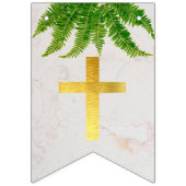 God Bless 7 Letters Foliage Fern Baptisme Commune Vlaggetjes (Eerste vlag)