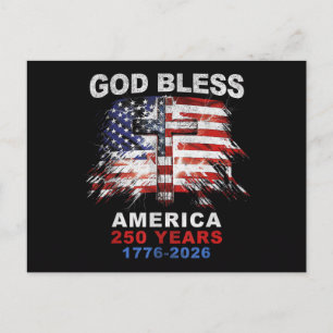 God Bless America 250 Jaar 1776-2026 Christelijk K Briefkaart