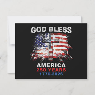 God Bless America 250 Jaar 1776-2026 Christelijk K Feestdagenkaart