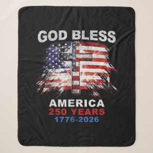 God Bless America 250 Jaar 1776-2026 Christelijk K Sherpa Deken