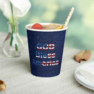 God Bless America 4 juli glitters Papieren Bekers
