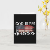 God Bless America 4 juli patriottische VS Kaart (Gele Bloem)