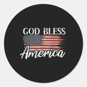 God Bless America 4 juli patriottische VS Ronde Sticker