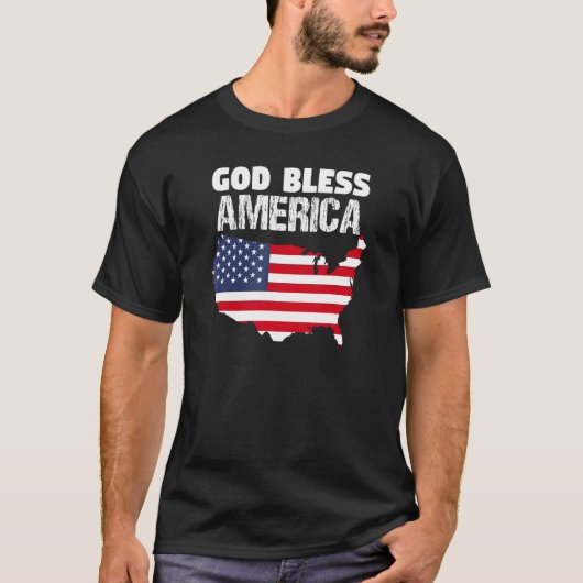 God Bless America  4 juli T-shirt (Voorkant)