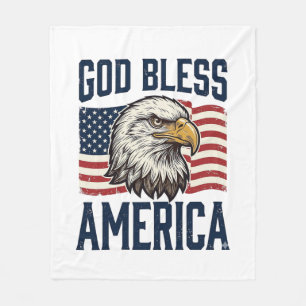 God Bless America Adelaar Patriottische Vector Ont Fleece Deken