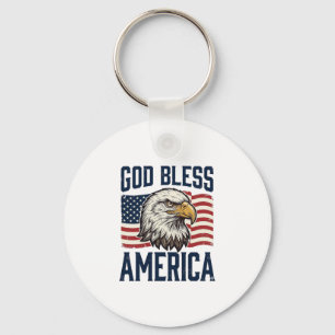 God Bless America Adelaar Patriottische Vector Ont Sleutelhanger