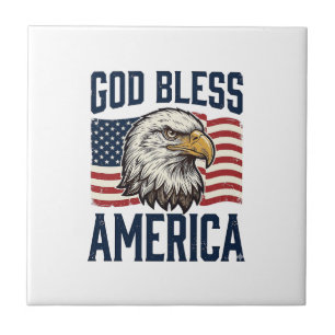 God Bless America Adelaar Patriottische Vector Ont Tegeltje