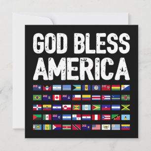 God Bless America Alle Landen Latino Trots I Feestdagenkaart