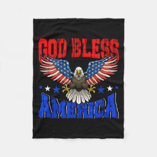 God bless america amerikaanse adelaarsvlag 4 juliG Fleece Deken