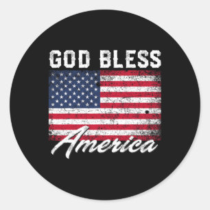 God Bless America Amerikaanse Vlag 4 juli Patriott Ronde Sticker