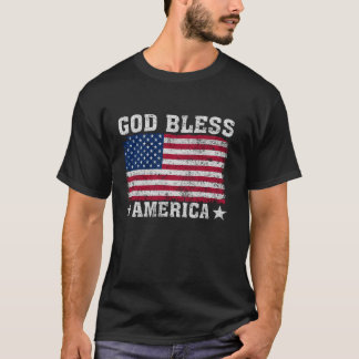 God Bless America Amerikaanse vlag Patriottische A T-shirt