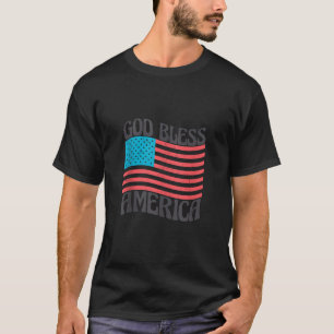 God Bless America Amerikaanse Vlag Retro Vrouwen M T-shirt