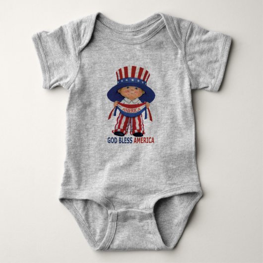 God Bless America "Baby Bodysuit" 4 juli Romper (Voorkant)