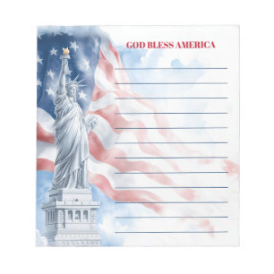 God Bless America Beeld van de Vrijheid Gelijnd Notitieblok