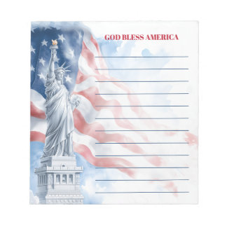 God Bless America Beeld van de Vrijheid Gelijnd Notitieblok