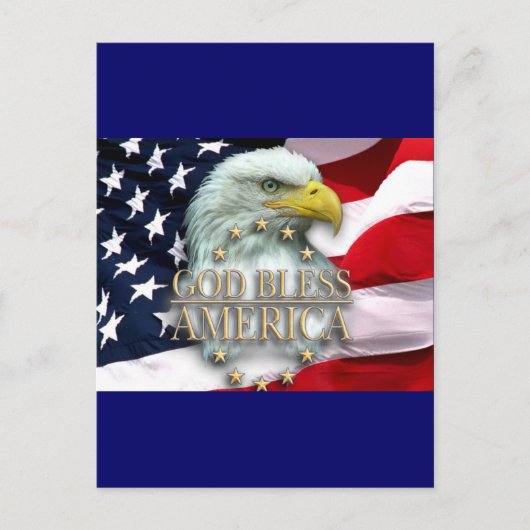 GOD BLESS AMERICA BRIEFKAART (Voorkant)