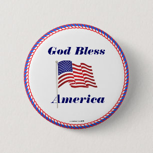 God Bless America Button/Lapel Pin Ronde Button 5,7 Cm