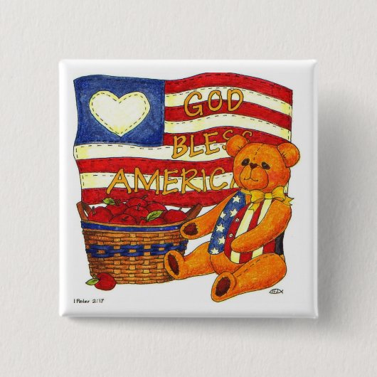 God Bless America Button Pin (Voorkant)