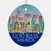 God Bless America Ceramic Ornament (Links)
