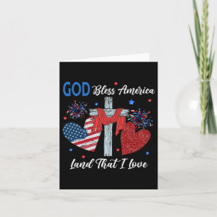 God Bless America Christelijk Hart Kruis Jezus 4e Kaart