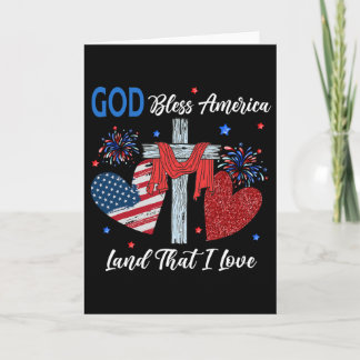 God Bless America Christelijk Hart Kruis Jezus 4e  Kaart