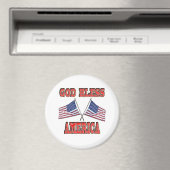 God Bless America Crossed Flags Magnet Magneet (Insitu (Vaatwasser))