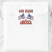 God Bless America Crossed Flags Sticker (Tas)
