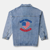 God Bless America Cute Patriotic Christelijk Denim Jacket (Achterkant)