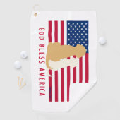 God Bless America Dog Golf Towel Golfhanddoek (Insitu)