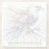 God Bless America Eagle Glazen Onderzetter (Achterkant)