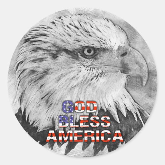 God Bless America Eagle Sticker (Voorkant)