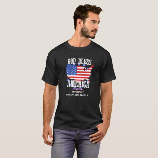 God Bless America Especially Panama City-Beach FL T-shirt (Voorkant volledig)
