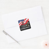 God Bless America Flag en Eagle Vierkante Sticker (Envelop)