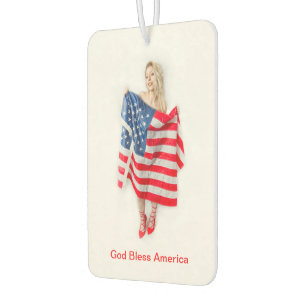 God Bless America Flag Girl Luchtverfrisser