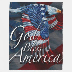 GOD BLESS AMERICA Fleece Blanket Deken