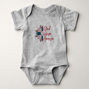 God Bless America Flower Romper