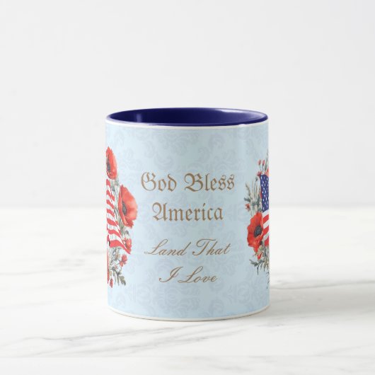 God Bless America Koffie Mok Vlag Papaver (Midden)