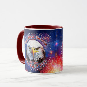 God Bless America Land That Bruine Adelaar Vuurwer Mok