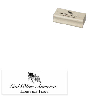God Bless America Land waar ik van hou Rubberstempel