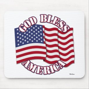 God Bless America met de vlag van de VS Muismat