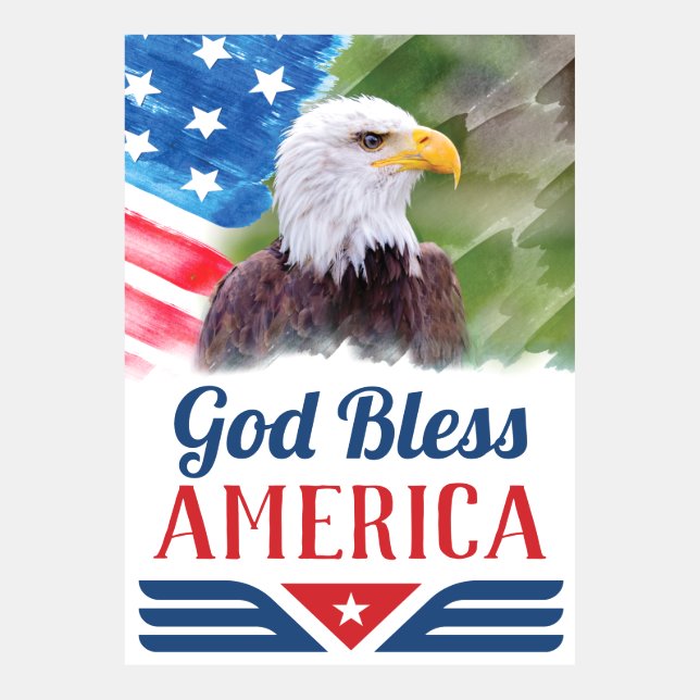 God Bless America met Eagle en Vlag van de VS (Voorkant)