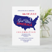 God Bless America op 4 juli Kaart (Staand voorkant)