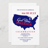 God Bless America op 4 juli Kaart (Voorkant / Achterkant)