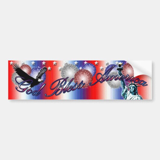 God Bless America Patriotic America Bumper Sticker (Devant)