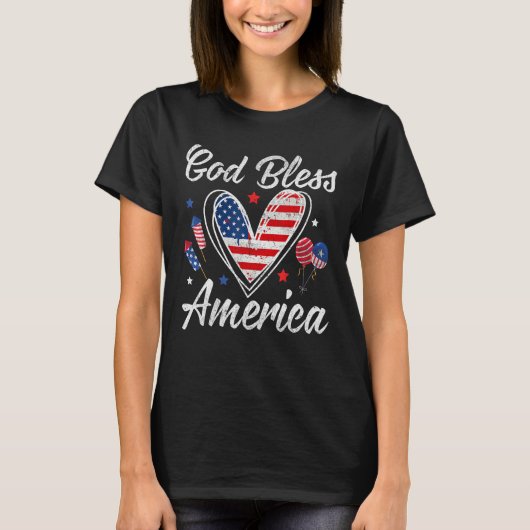 God bless America Patriotic Independence Day 4th O T-shirt (Voorkant)