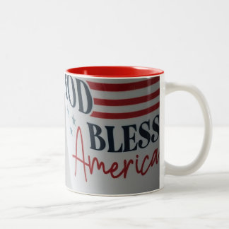 God Bless America patriotic mug Tweekleurige Koffiemok