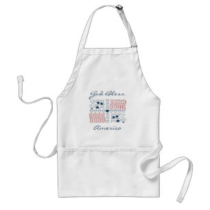 God Bless America Patriotic Stars Stripes Heart Standaard Schort