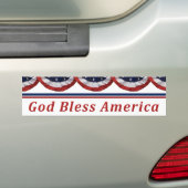 God Bless America Patriottic American Flag Bumpersticker (Op auto)